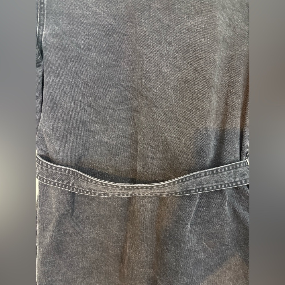 M.I.H Black 100% Cotton Button-Down Utility Denim Dress Summer Travel Grunge 90s - Picture 6 of 16